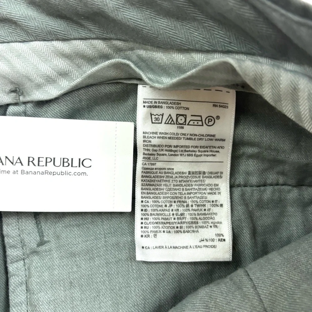NWT Banana Republic Green Aiden Camo 100% Cotton Slim Straight Chino Pants 36/36